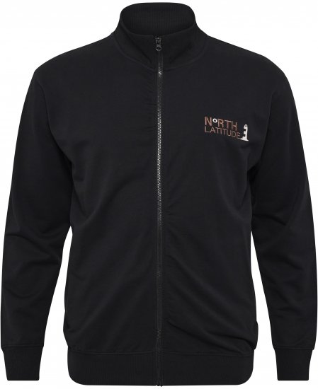 North Latitude Sweatshirt Cardigan Black - Gensere og hettegensere - Store hettegensere - 2XL-14XL