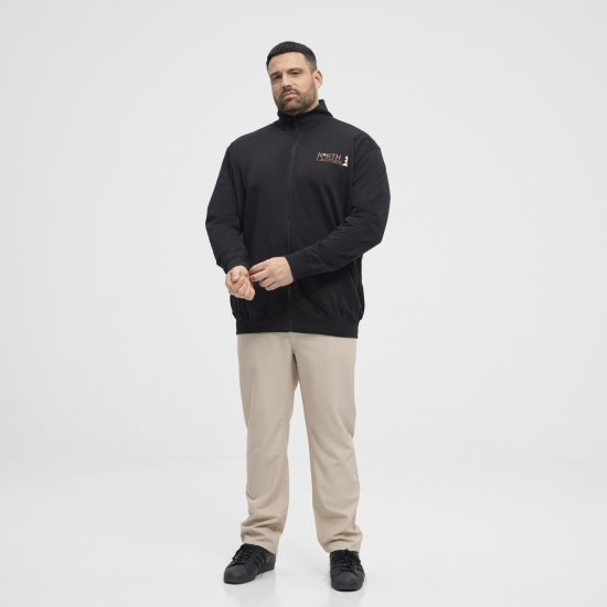 North Latitude Sweatshirt Cardigan Black - Gensere og hettegensere - Store hettegensere - 2XL-14XL