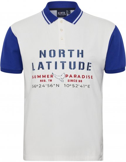 North Latitude Polo Short Sleeve Blue And White TALL - HERREKLÆR MT-6XLT - Klær for høye menn