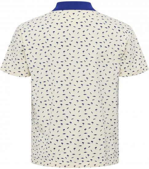 North Latitude Polo Pique Printed Off-White TALL - HERREKLÆR MT-6XLT - Klær for høye menn