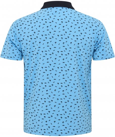 North Latitude Polo Pique Printed Turquoise TALL - HERREKLÆR MT-6XLT - Klær for høye menn