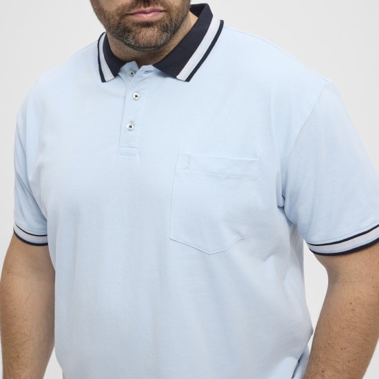 North Latitude Polo Pique Short Sleeve Light Blue - Polo- & piqueskjorter - Poloskjorte i store størrelser - 2XL-8XL