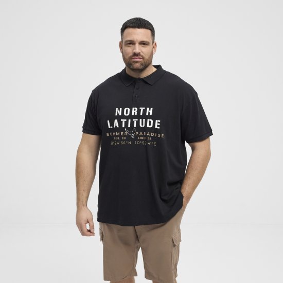 North Latitude Polo Pique Short Sleeve Black - Polo- & piqueskjorter - Poloskjorte i store størrelser - 2XL-8XL