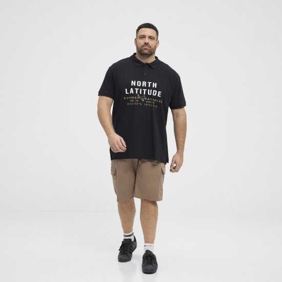 North Latitude Polo Pique Short Sleeve Black - Polo- & piqueskjorter - Poloskjorte i store størrelser - 2XL-8XL
