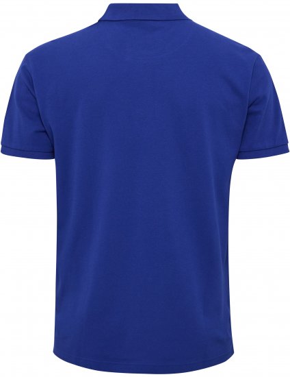North Latitude Polo Pique Print Short Sleeve Cobalt Blue - Polo- & piqueskjorter - Poloskjorte i store størrelser - 2XL-8XL