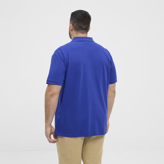 North Latitude Polo Pique Print Short Sleeve Cobalt Blue - Polo- & piqueskjorter - Poloskjorte i store størrelser - 2XL-8XL