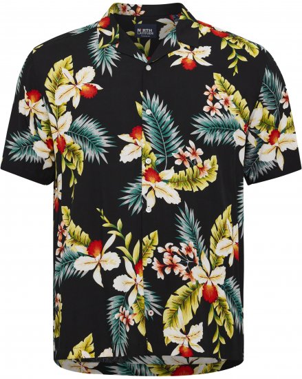 North Latitude Shirt Short Sleeve Printed Allover Black - Skjorter - Store skjorter - 2XL-8XL