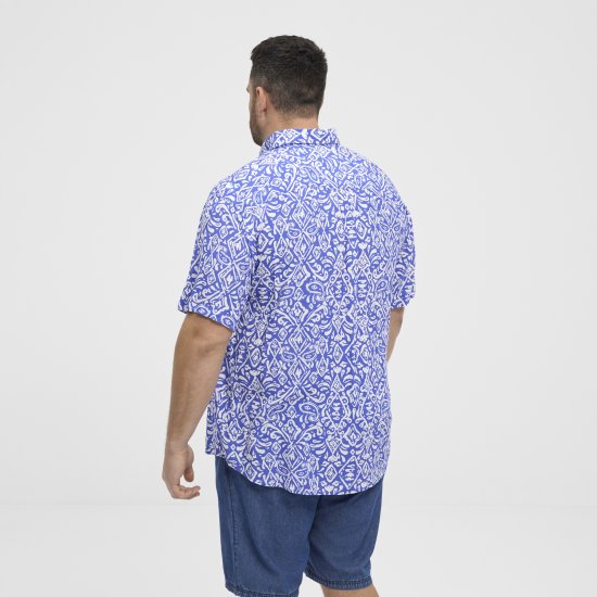 North Latitude Shirt Denim Printed Allover Blue - Skjorter - Store skjorter - 2XL-8XL