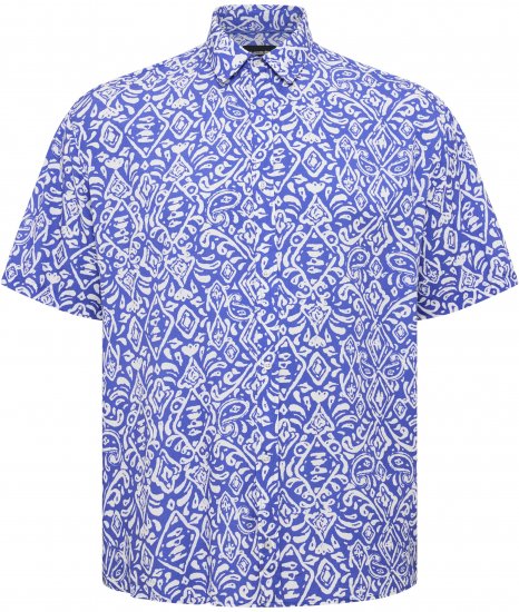 North Latitude Shirt Denim Printed Allover Blue - Skjorter - Store skjorter - 2XL-8XL