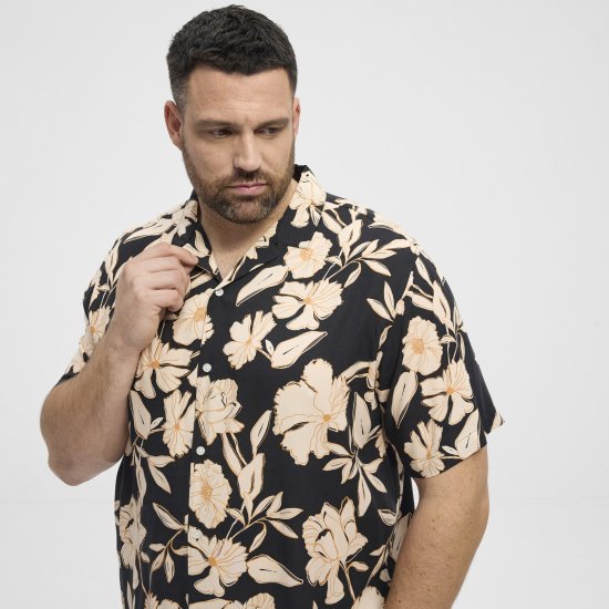North Latitude Shirt Cuba Short Sleeve Navy - Skjorter - Store skjorter - 2XL-8XL