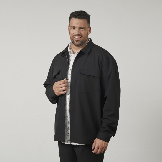 North Latitude 61106 Overshirt med Glidelås i Dressstil Svart - Jakker - Store jakker - 2XL-12XL