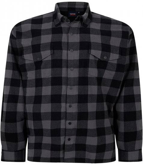 Espionage SH423 Checked Overshirt Black/Charcoal - Skjorter - Store skjorter - 2XL-8XL