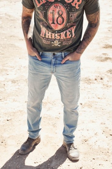 JP1880 Jeans Regular Fit 5-Pocket Bleached Denim - Store Klær - Herreklær store størrelser