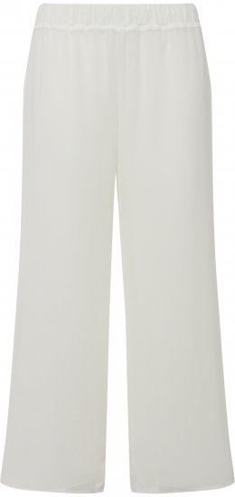 Ulla Popken Layered Chiffon Wide Leg Pants White - Jeans & Bukser i Store Størrelser – Plus Size - Jeans og bukser, EU 42-70