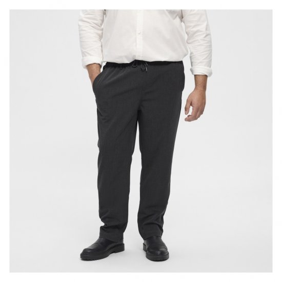 North Latitude Dress Pants Elastic Waist Dark Grey Melange - Herrebukser i store størrelser - Herrebukser i store størrelser