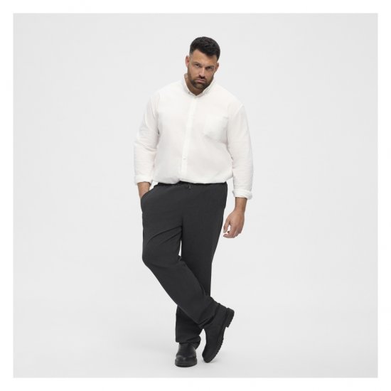 North Latitude Dress Pants Elastic Waist Dark Grey Melange - Herrebukser i store størrelser - Herrebukser i store størrelser