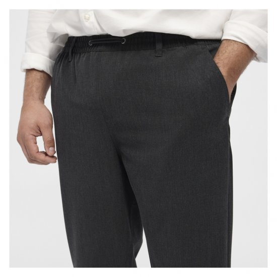 North Latitude Dress Pants Elastic Waist Dark Grey Melange - Herrebukser i store størrelser - Herrebukser i store størrelser