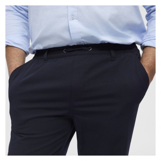 North Latitude Dress Pants Elastic Waist Navy Blue - Herrebukser i store størrelser - Herrebukser i store størrelser