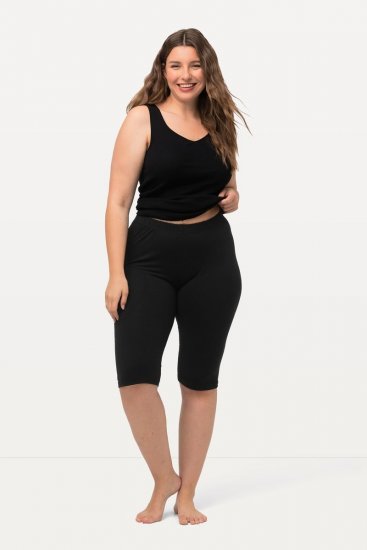 Ulla Popken Stretch Knit Bike Shorts Black - Ulla Popken - Ulla Popken Plus-Size Klær