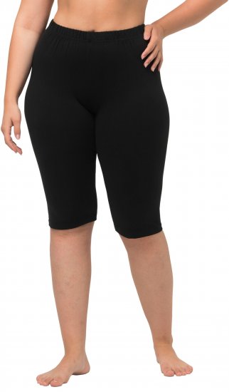 Ulla Popken Stretch Knit Bike Shorts Black - Jeans & Bukser i Store Størrelser – Plus Size - Jeans og bukser, EU 42-70