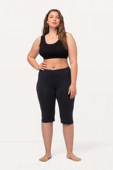 Ulla Popken Stretch Knit Bike Shorts Blue - Ulla Popken - Ulla Popken Plus-Size Klær