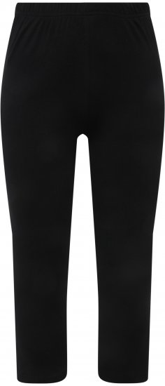 Ulla Popken Basic Stretch Knit Capris Black - Jeans & Bukser i Store Størrelser – Plus Size - 