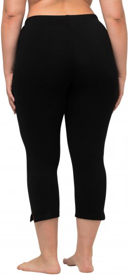 Ulla Popken Basic Stretch Knit Capris Black - Jeans & Bukser i Store Størrelser – Plus Size - 