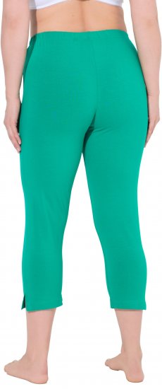 Ulla Popken Basic Stretch Knit Capris Green - Jeans & Bukser i Store Størrelser – Plus Size - Jeans og bukser, EU 42-70