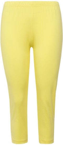 Ulla Popken Basic Stretch Knit Capris Yellow - Jeans & Bukser i Store Størrelser – Plus Size - Jeans og bukser, EU 42-70