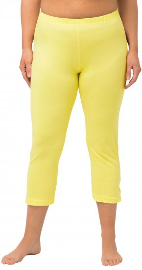 Ulla Popken Basic Stretch Knit Capris Yellow - Jeans & Bukser i Store Størrelser – Plus Size - Jeans og bukser, EU 42-70