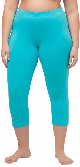 Ulla Popken Basic Stretch Knit Capris Blue - Jeans & Bukser i Store Størrelser – Plus Size - Jeans og bukser, EU 42-70