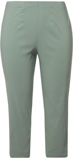 Ulla Popken Stretch Basic Bengaline Capri Pants Light Moss Green - Jeans & Bukser i Store Størrelser – Plus Size - 