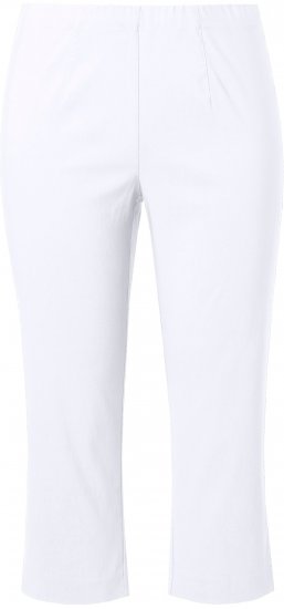 Ulla Popken Stretch Basic Bengaline Capri Pants Snow White - Jeans & Bukser i Store Størrelser – Plus Size - Jeans og bukser, EU 42-70