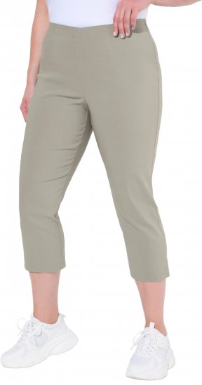Ulla Popken Stretch Basic Bengaline Capri Pants Grey - Jeans & Bukser i Store Størrelser – Plus Size - 