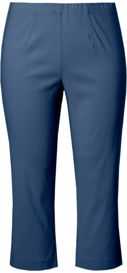 Ulla Popken Stretch Basic Bengaline Capri Pants Denim Blue - Jeans & Bukser i Store Størrelser – Plus Size - Jeans og bukser, EU 42-70