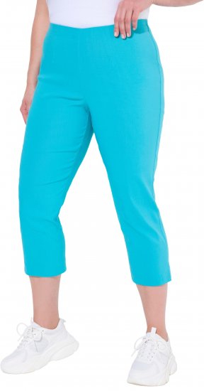 Ulla Popken Stretch Basic Bengaline Capri Pants Deep Aqua - Jeans & Bukser i Store Størrelser – Plus Size - 