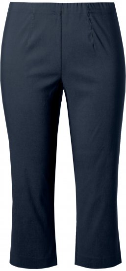 Ulla Popken Stretch Basic Bengaline Capri Pants Navy Blue - Jeans & Bukser i Store Størrelser – Plus Size - Jeans og bukser, EU 42-70