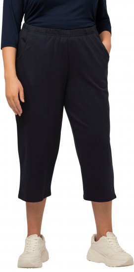 Ulla Popken Pull On Knit Elastic Waist Pocket Crop Pants Blue - Jeans & Bukser i Store Størrelser – Plus Size - Jeans og bukser, EU 42-70