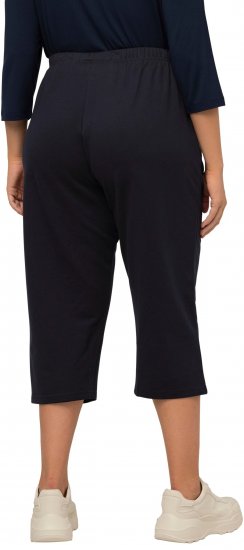 Ulla Popken Pull On Knit Elastic Waist Pocket Crop Pants Blue - Jeans & Bukser i Store Størrelser – Plus Size - Jeans og bukser, EU 42-70