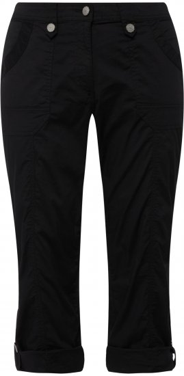 Ulla Popken Roll Tab Hem Stretch Cargo Pants Black - Jeans & Bukser i Store Størrelser – Plus Size - Jeans og bukser, EU 42-70