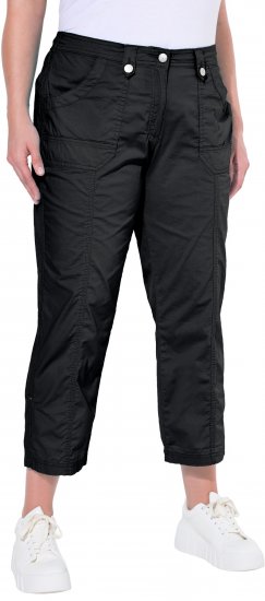 Ulla Popken Roll Tab Hem Stretch Cargo Pants Black - Jeans & Bukser i Store Størrelser – Plus Size - Jeans og bukser, EU 42-70
