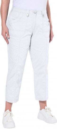 Ulla Popken Roll Tab Hem Stretch Cargo Pants White - Jeans & Bukser i Store Størrelser – Plus Size - Jeans og bukser, EU 42-70