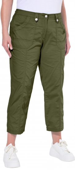 Ulla Popken Roll Tab Hem Stretch Cargo Pants Green - Jeans & Bukser i Store Størrelser – Plus Size - Jeans og bukser, EU 42-70