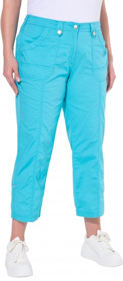 Ulla Popken Roll Tab Hem Stretch Cargo Pants Deep Aqua - Jeans & Bukser i Store Størrelser – Plus Size - Jeans og bukser, EU 42-70