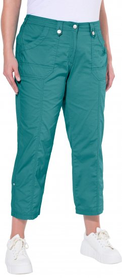 Ulla Popken Roll Tab Hem Stretch Cargo Pants Teal - Jeans & Bukser i Store Størrelser – Plus Size - Jeans og bukser, EU 42-70