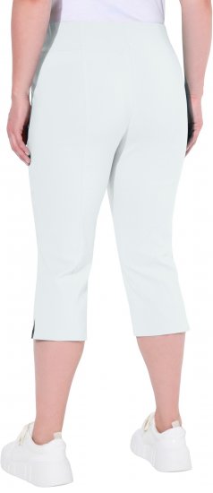 Ulla Popken Bengaline Elastic Waist Stretch Capri Pants Snow White - Jeans & Bukser i Store Størrelser – Plus Size - 