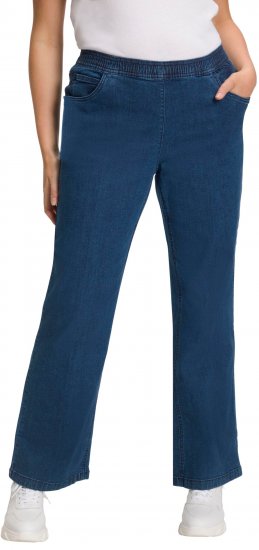 Ulla Popken Wide Leg Elastic Waist Mary Fit Marlene Stretch Jeans Denim Blue - Jeans & Bukser i Store Størrelser – Plus Size - Jeans og bukser, EU 42-70