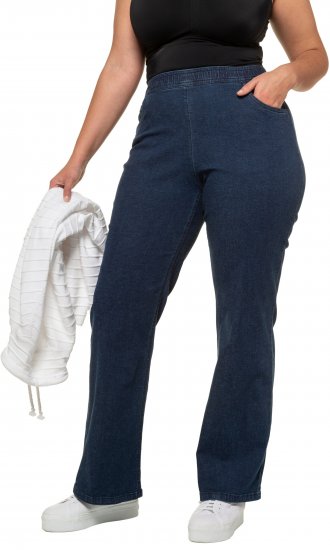 Ulla Popken Wide Leg Elastic Waist Mary Fit Marlene Stretch Jeans Denim Blue - Jeans & Bukser i Store Størrelser – Plus Size - Jeans og bukser, EU 42-70