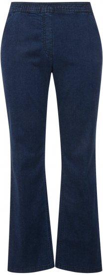 Ulla Popken Straight Leg Elastic Waist Mandy Fit Stretch Jeans Denim Blue - Jeans & Bukser i Store Størrelser – Plus Size - 
