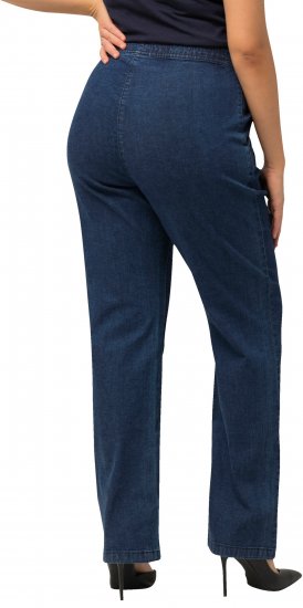 Ulla Popken Straight Leg Elastic Waist Mandy Fit Stretch Jeans Denim Blue - Jeans & Bukser i Store Størrelser – Plus Size - 
